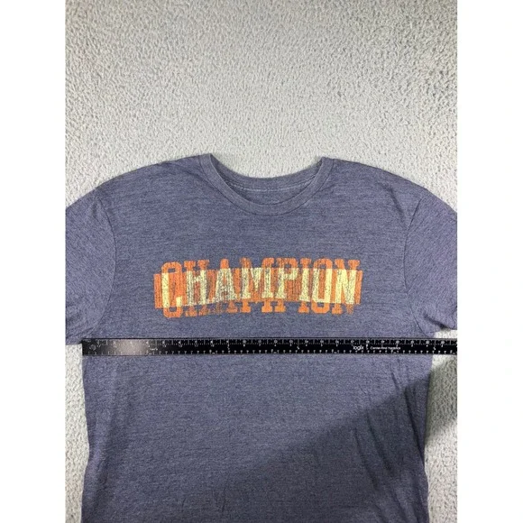 Champion Graphic T-Shirt Men XL Blue Short Sleeve Distressed Logo Crew Neck - Picture 4 of 6
